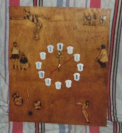 Horloge en bois (petanque)